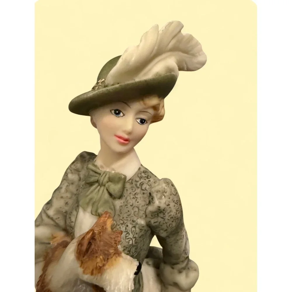Armani Style Vintage Figurine - Edwardian Lady with Scottie Dog - High Detailed